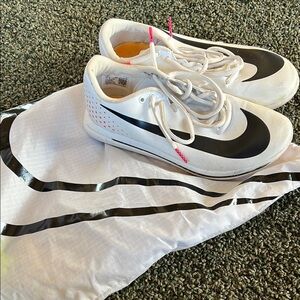 Nike White and Black triple jump shoes with storage bag